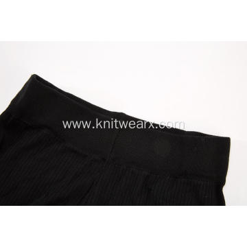 Women's Knitted Ribbed Culottes Pants